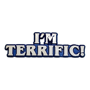 I'm Terrific Pin Vtg JB Steelman Inc Plastic 3"